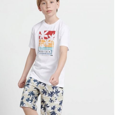 Βερμούδα print γκρι μελανζέ