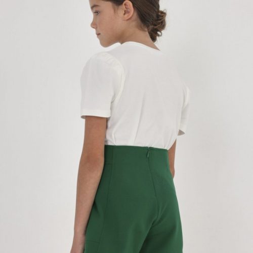 Παντελόνι κοντό κρεπ σμαραγδί