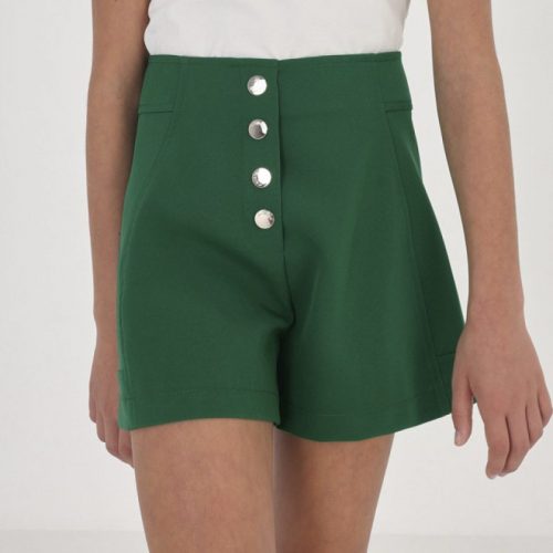 Παντελόνι κοντό κρεπ σμαραγδί