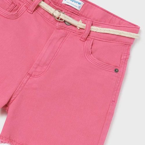 Παντελόνι κοντό από βιώσιμο βαμβάκι με ζώνη φούξια