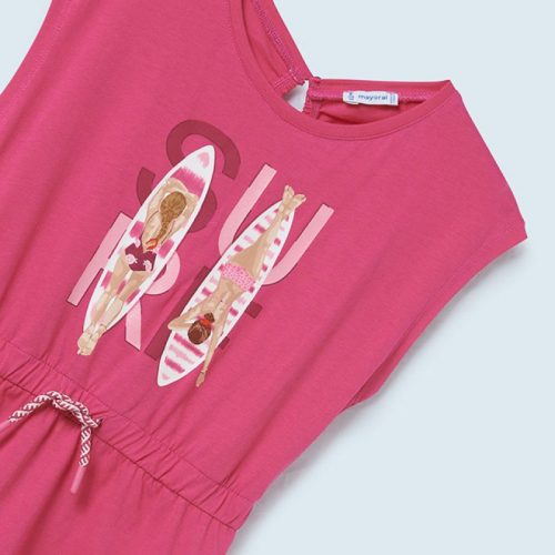 Φόρμα με σταμπωτό σχέδιο από βιώσιμο βαμβάκι φούξια