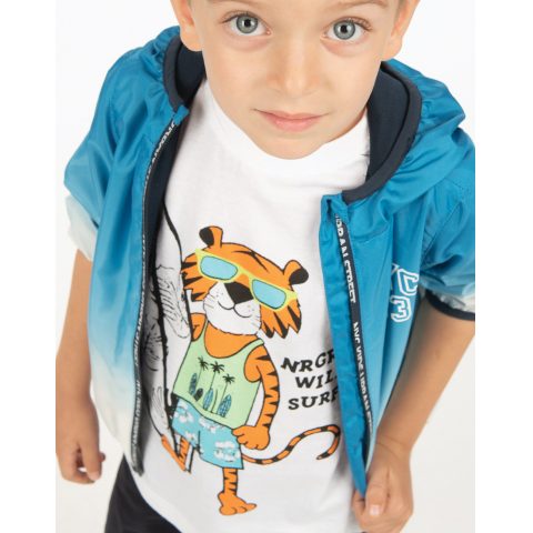 Μακό μπλούζα τύπωμα τίγρης λευκό 