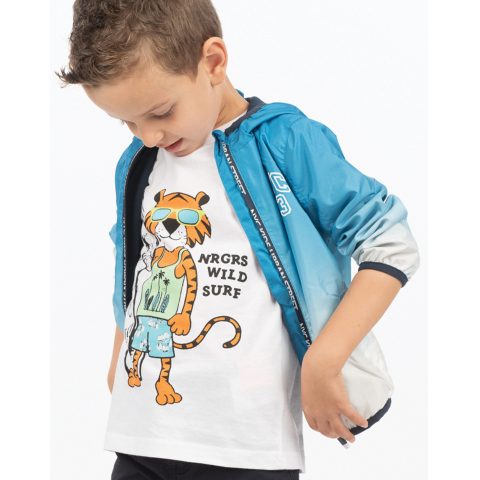 Μακό μπλούζα τύπωμα τίγρης λευκό 