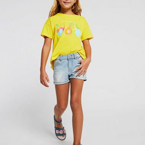 Σορτς τζιν βασικό πετροπλυμένο