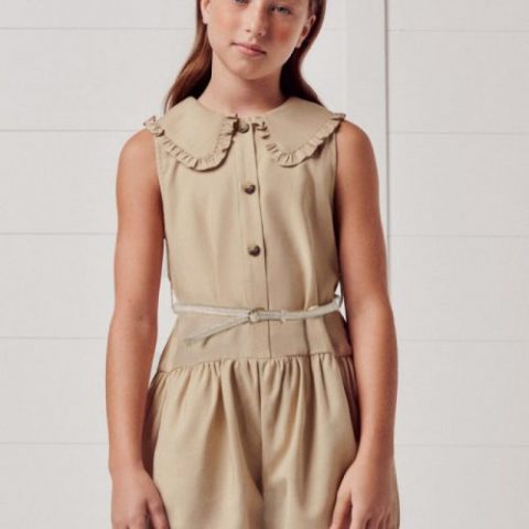 Φόρμα γιακάς ζώνη ώχρα