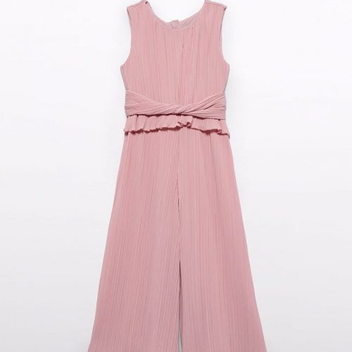 Σαλοπέτα μακριά γάζα πιέτες ροζ