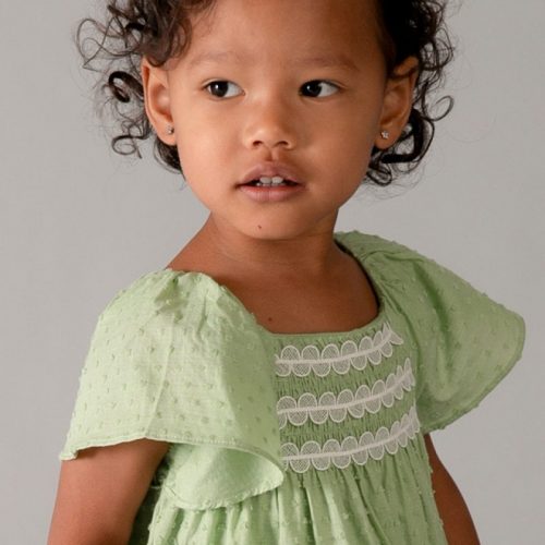 Φόρεμα με βολάν πράσινο