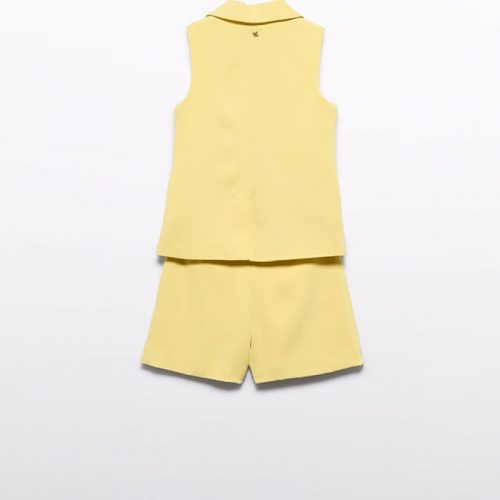 Κοστούμι βερμούδα κρεπ κίτρινο