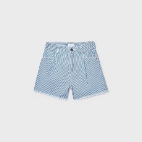 Παντελόνι κοντό ριγέ τζιν μπλε