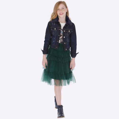 Mayoral Φούστα βολάν τούλι πράσινο