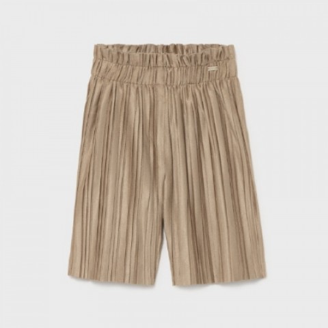 Mayoral Παντελόνι culotte πλισέ καφέ