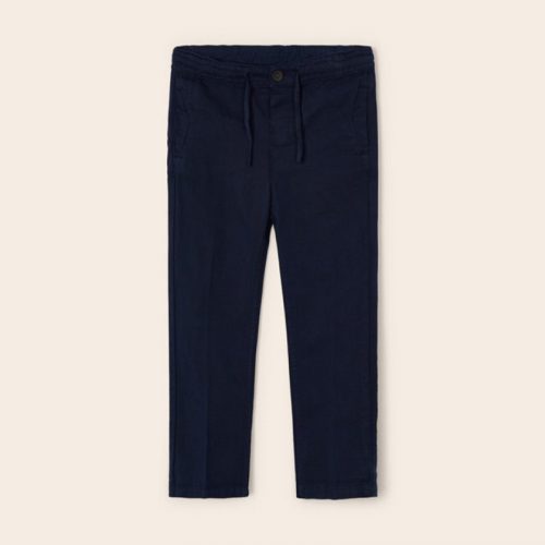 Mayoral Παντελόνι μακρύ λοξότσεπο λινό ναυτικό μπλε