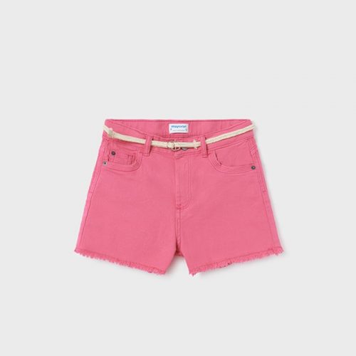 Mayoral Παντελόνι κοντό από βιώσιμο βαμβάκι με ζώνη φούξια