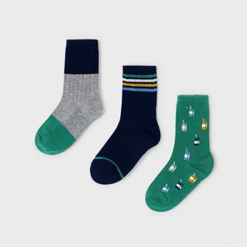 Mayoral Σετ 3 καλτσάκια οργανικό βαμβάκι ecofriends ναυτικό μπλε