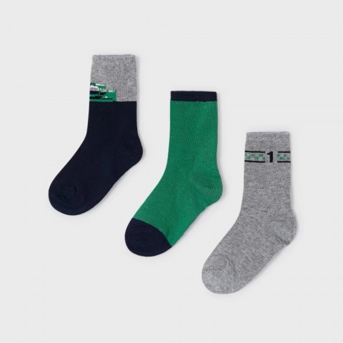 Mayoral Σετ 3 καλτσάκια οργανικό βαμβάκι ecofriends πράσινο
