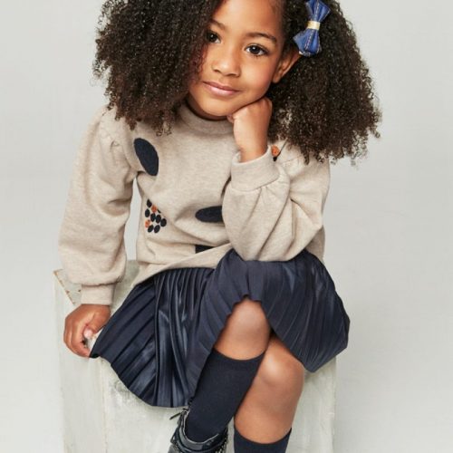 Mayoral Φόρεμα αμάνικο με φούτερ κύκλους ναυτικό μπλε