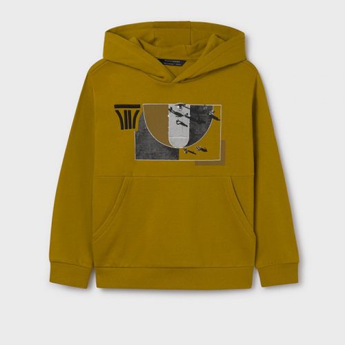 Mayoral Φούτερ στάμπα λευκό και μαύρο έντονο κίτρινο