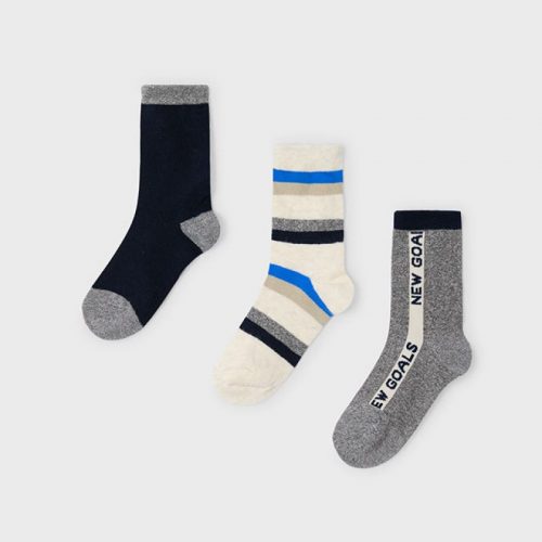 Mayoral Σετ 3 καλτσάκια μαύρο μπλε