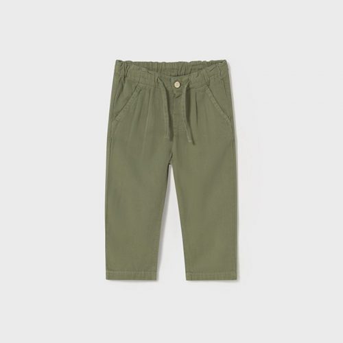 Mayoral Παντελόνι φαρδύ λινό πράσινο