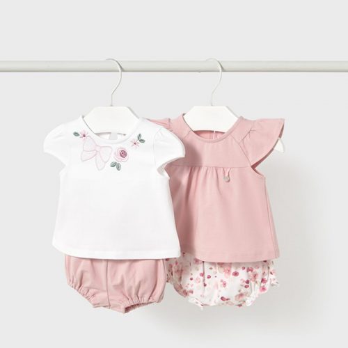 Mayoral Σετ 4 τεμαχίων σταμπωτό ροζ μπεμπέ