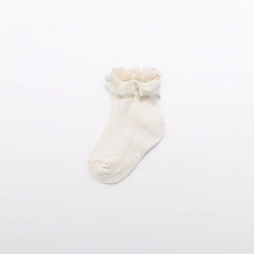 abel & lula Καλτσάκια βολάν με τούλι εκρού